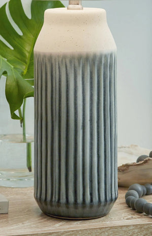 Afener - Ceramic Table Lamp (Set of 2) - Blue / Beige - Best Buy Furniture