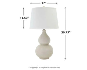Saffi - Ceramic Table Lamp - Cream - Best Buy Furniture