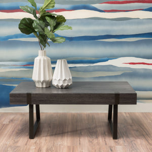 Abitha Coffee Table With Industrial Powder Coated Metal Legs