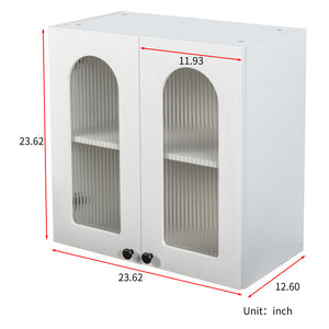 Wall Cabinet with Arched Glass Door and Adjustable Shelves