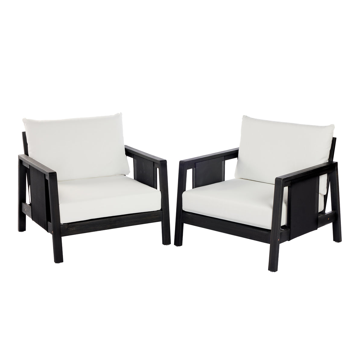 Outdoor Club Chairs (Set of 2) with Diamond-Pattern