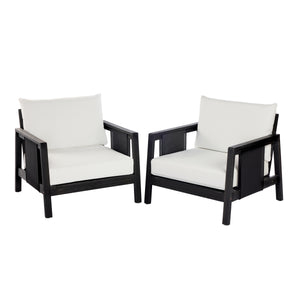 Outdoor Club Chairs (Set of 2) with Diamond-Pattern