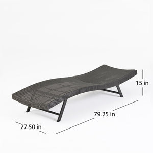 Wicker Chaise With Adjustable Reclining Seats (Set of 2) - Gray - Best Buy Furniture