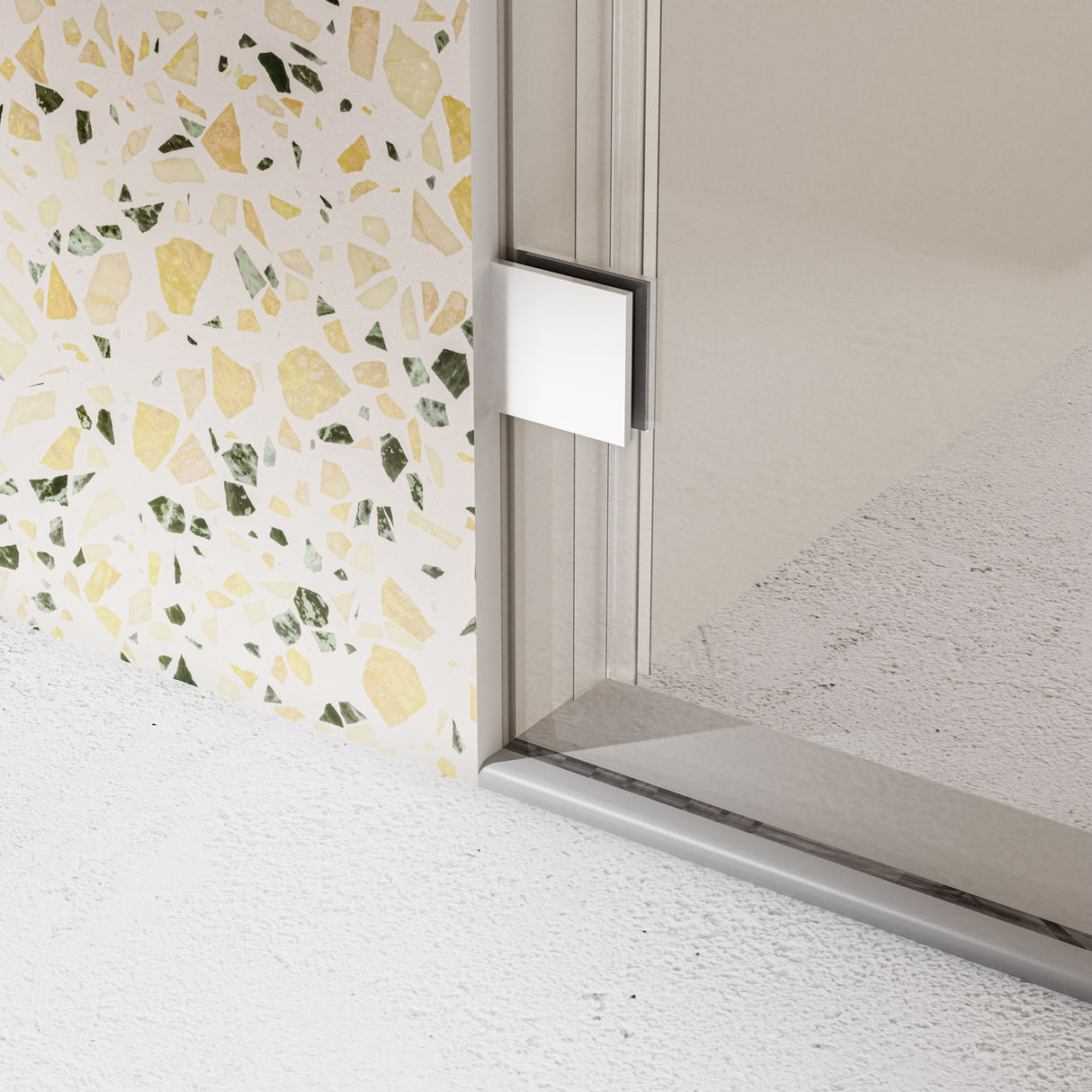 Frameless Single Sliding Soft Close Shower Doors, 5/16" Sgcc Tempered Glass