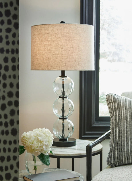 Airbal - Glass Table Lamp (Set of 2) - Clear / Black - Best Buy Furniture