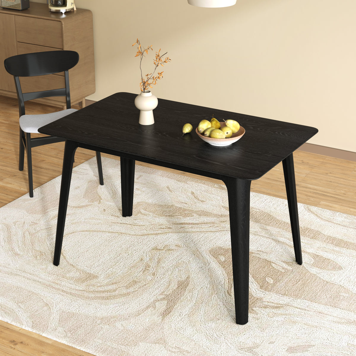 Mid-Century Modern Rubberwood Dining Table