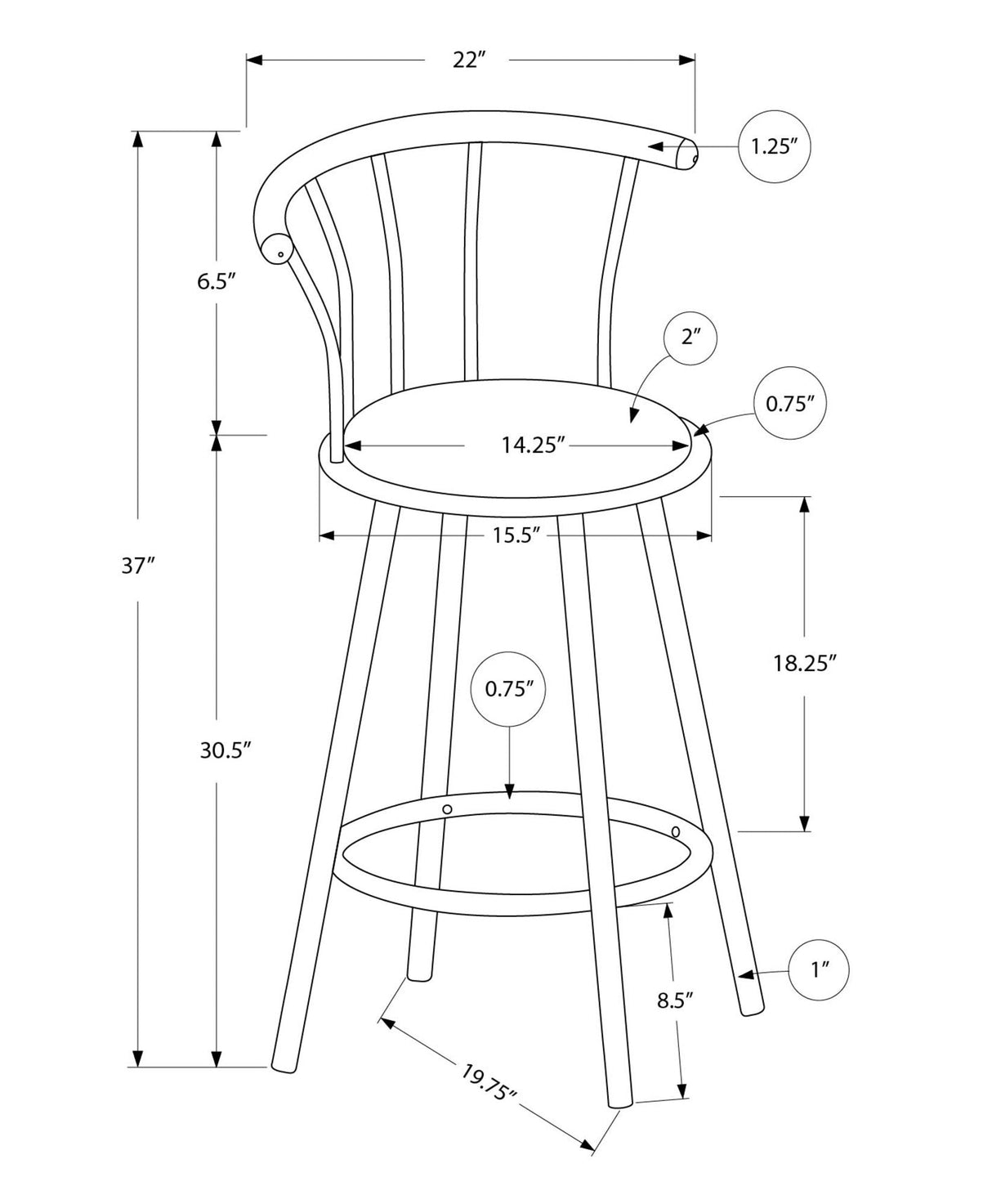 Swivel Stool Bar Height, Stylish Design Contemporary & Modern (Set of 2) - Best Buy Furniture