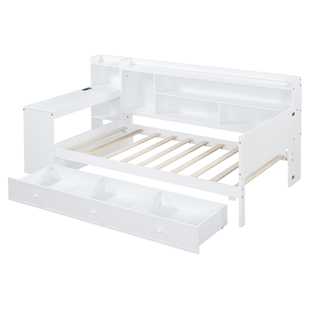 Daybed With 3 Drawers USB Ports And Desk