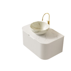 DINA 30" Bathroom Vanity & Sink with Floating Curved Edges