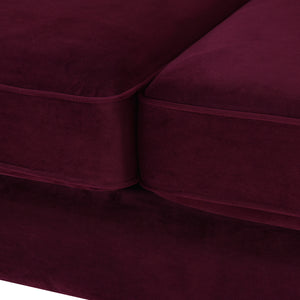 Jack 84" Modern Tuxedo Tufted Sofa, Burgundy Velvet