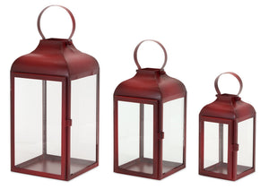 Modern-Red-Metal-Lantern-(Set-of-3)-Outdoor-Lighting