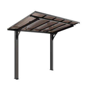 8x5ft Galvanized Steel Carport with Sloped PC Roof
