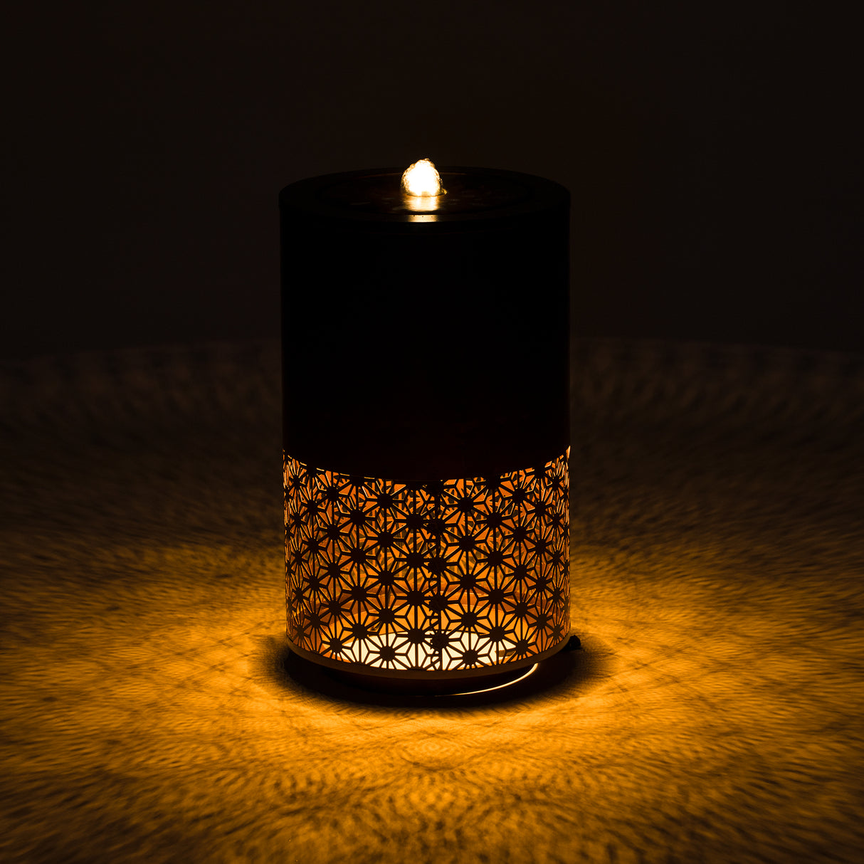 20.87"H Brown Metal Cutout Fountain with LED Lights