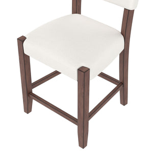 5 Piece Counter Height Dining Set, Bar Table With 4 Upholstered Chairs
