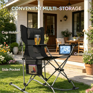 Set of 2 Folding Rocking Camping Chairs