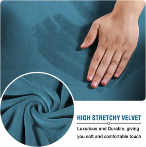 Floral Pattern Velvet Stretch Slipcover - Comes in 3 Sizes & 4 Colors!