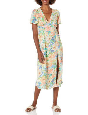 Billabong Women's Jet Set Woven Dress, White/Multi, Medium