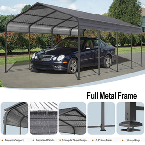 Heavy Duty Metal Carport 12 × 20 FT