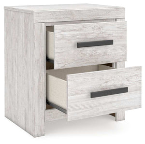 Cayboni - Two Drawer Night Stand - Whitewash - Best Buy Furniture