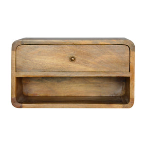 Solid Wood Floating Curve Open Slot Nightstand