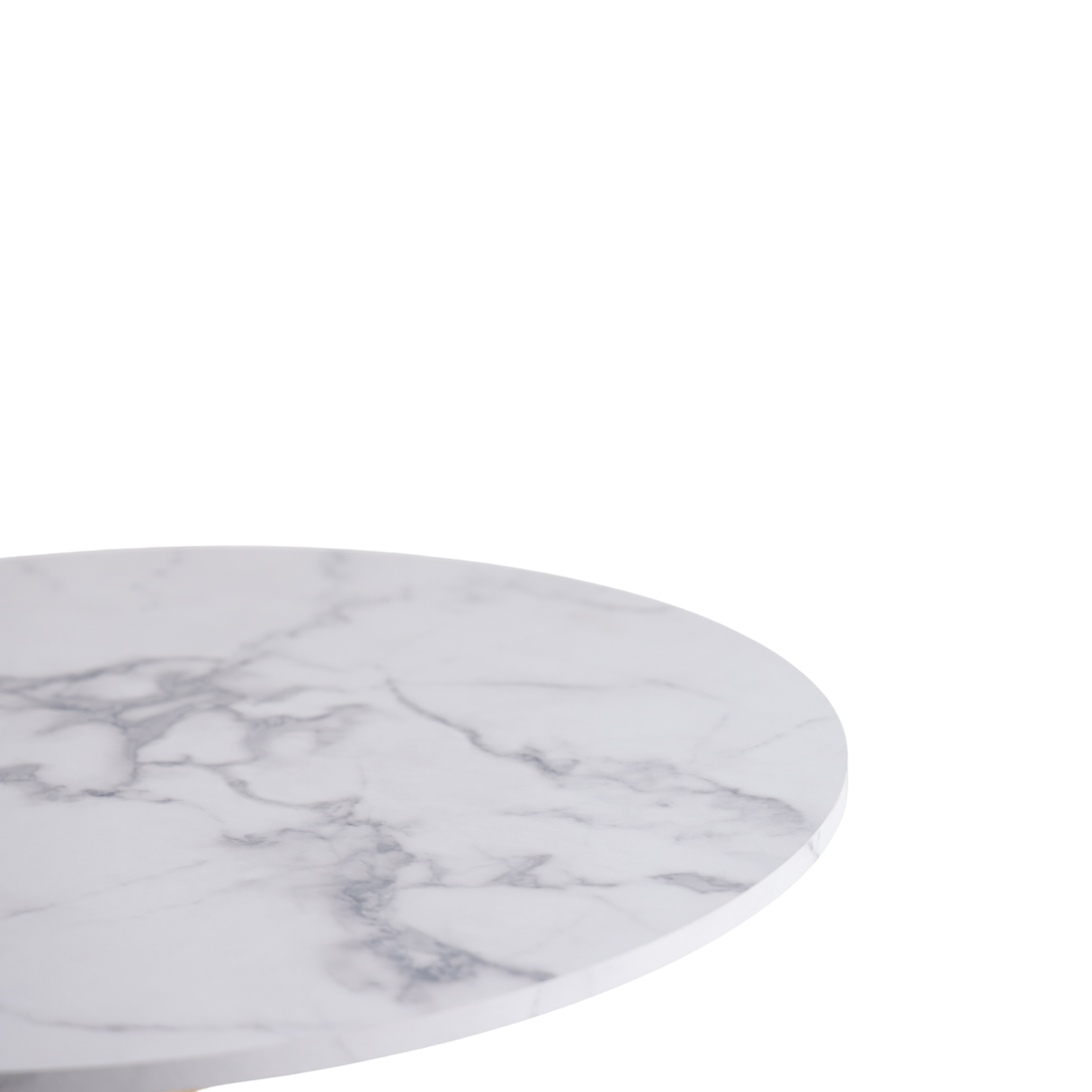 White Marble Tulip Dining Table with Golden Legs