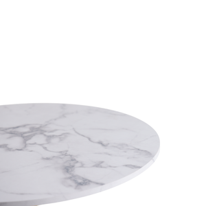 White Marble Tulip Dining Table with Golden Legs