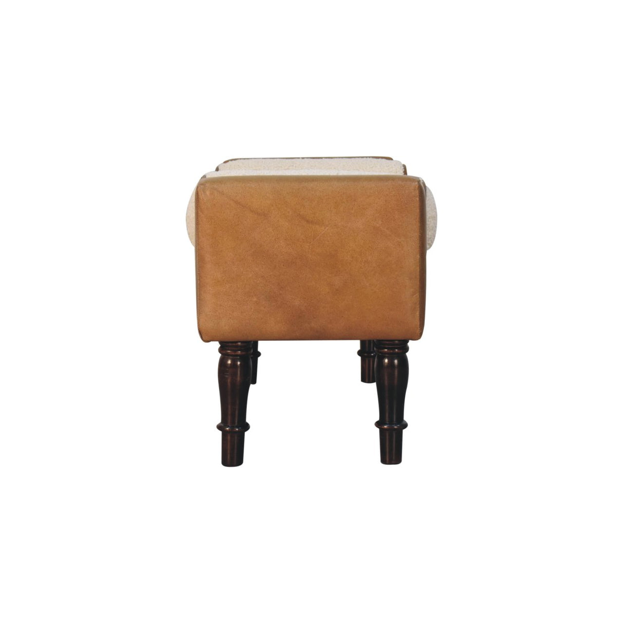 Solid Wood Chester Buffalo Bench, Upholstered