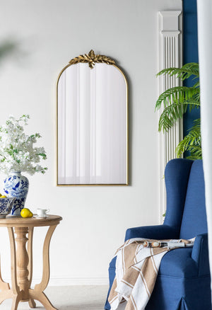 Arched Wall Mirror with Metal Frame