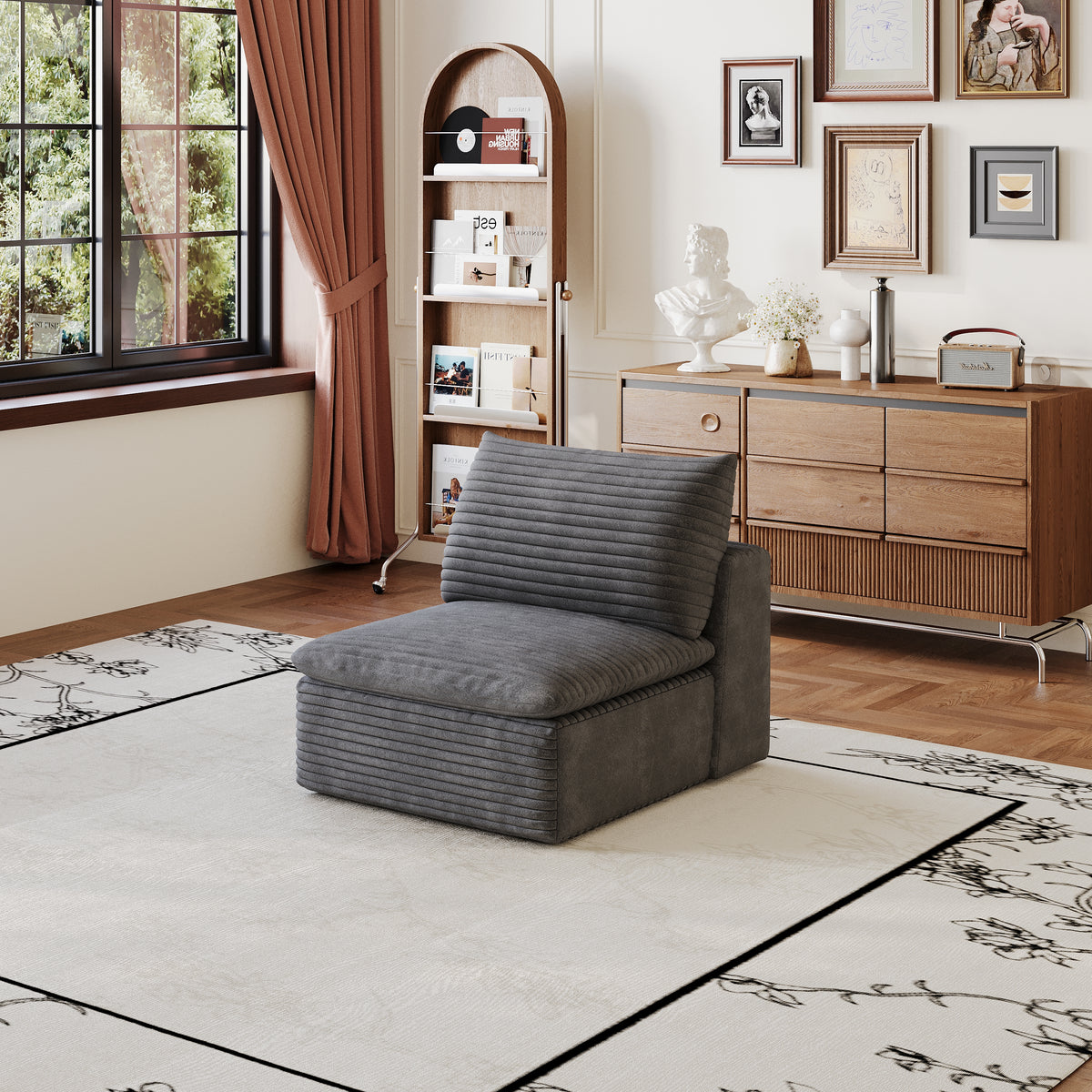 1 Middle Seat Sofa - Dark Fabric