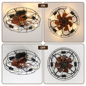 Industrial Style 20 Inch Matte Ceiling Fan with Light