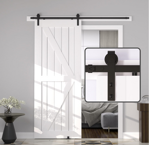 8 FT Double Sliding Barn Door Track and Handle Hardware Kit
