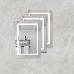 20 X 28" Bathroom Medicine Cabinet With Mirror Wall Mounted LED Bathroom Mirror Cabinet With Lights, Anti-Fog, Waterproof, Dimmable, 3000K~6000K, Single Door, Touch Swich, Storage Shelves - Silver