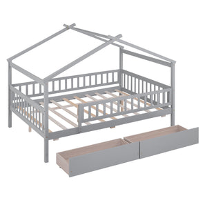 House Bed With 2 Drawers