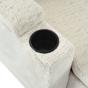 U-Shaped Sectional Sleeper Sofa With Ample Storage Space, 2 Cup Holders And Charging Ports For Living Room