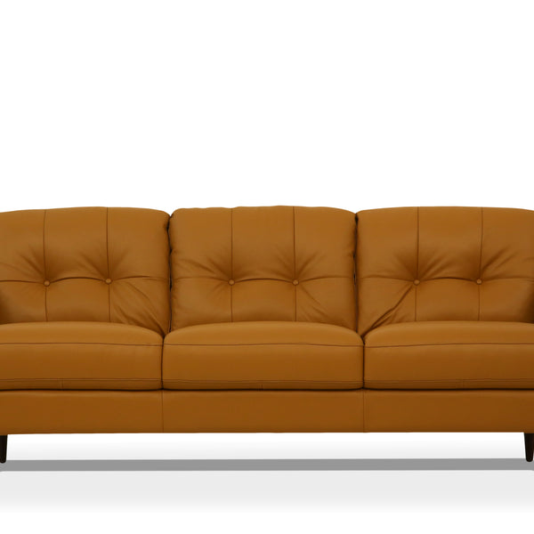 Radwan Camel Leather Sofa (Assembled)