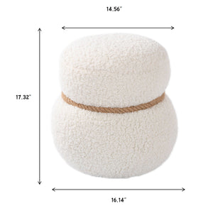 Snowman Stool With Cushion And Solid Wood Frame