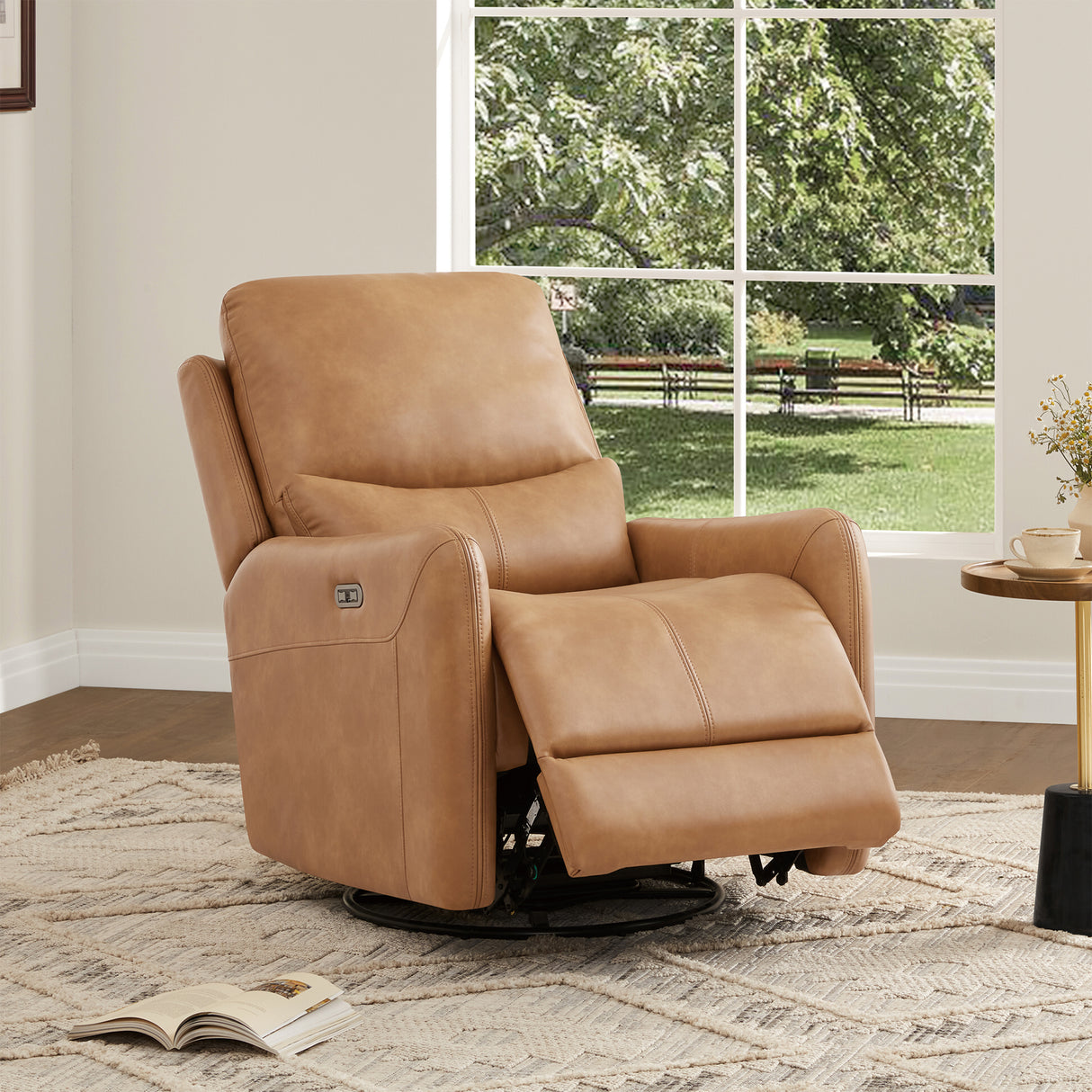 Dublin 30" Swivel Power Recliner Arm Chair Saddle
