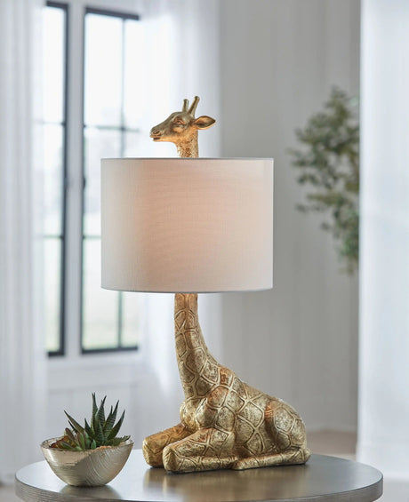 Ferrison - Poly Table Lamp - Gold Finish - Best Buy Furniture