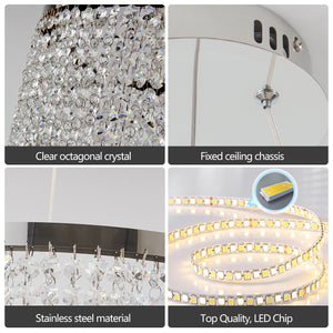 16-Inch Luxury Crystal LED Chandelier