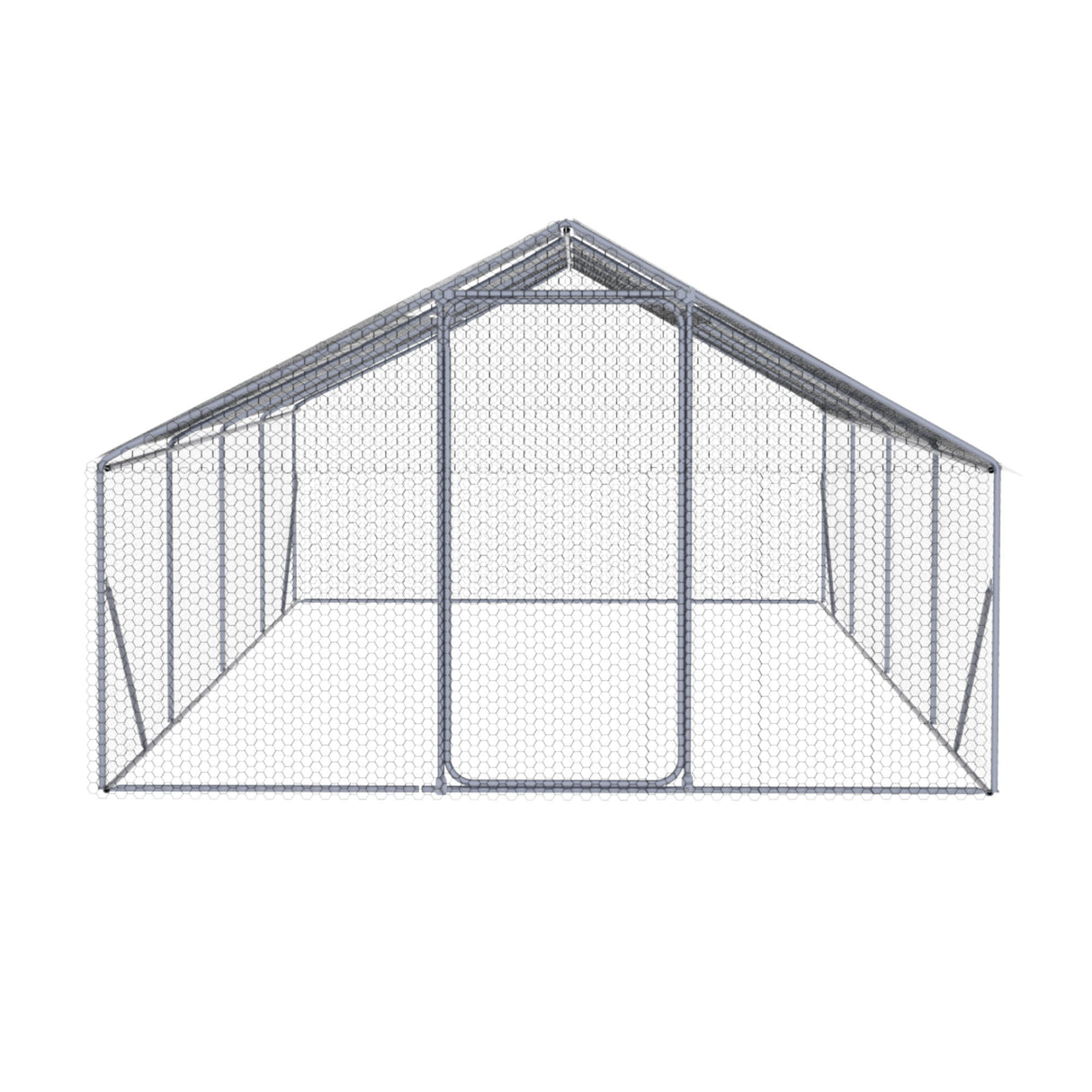 Outdoor Chicken Coop Large Space With Safety Features - Silver Gray
