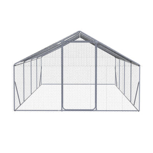 Outdoor Chicken Coop Large Space With Safety Features - Silver Gray