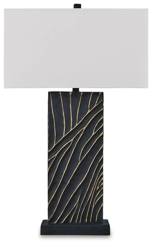 Bartlen - Poly Table Lamp - Black / Gold Finish - Best Buy Furniture