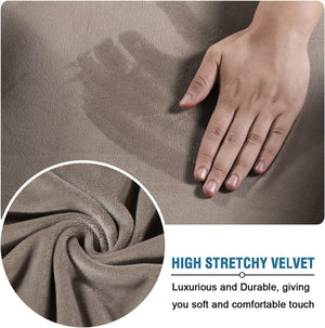 Floral Pattern Velvet Stretch Slipcover - Comes in 3 Sizes & 4 Colors!