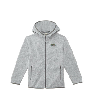 LLBean Kids Sweater Fleece Hooded Jacket - Pewter