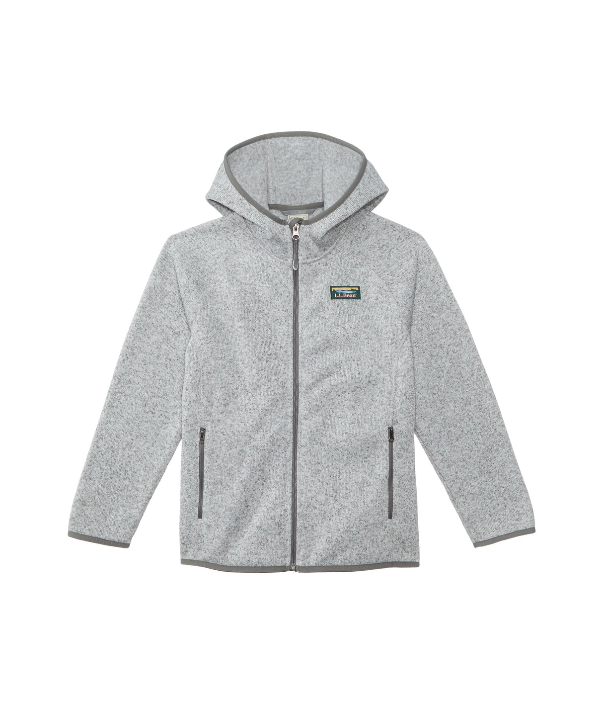 LLBean Kids Hooded Sweater Fleece Pewter