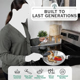 13-Inch Chef Skillet – Quick & Even Heat Distribution – Lightweight Cast Aluminum Frying Pan