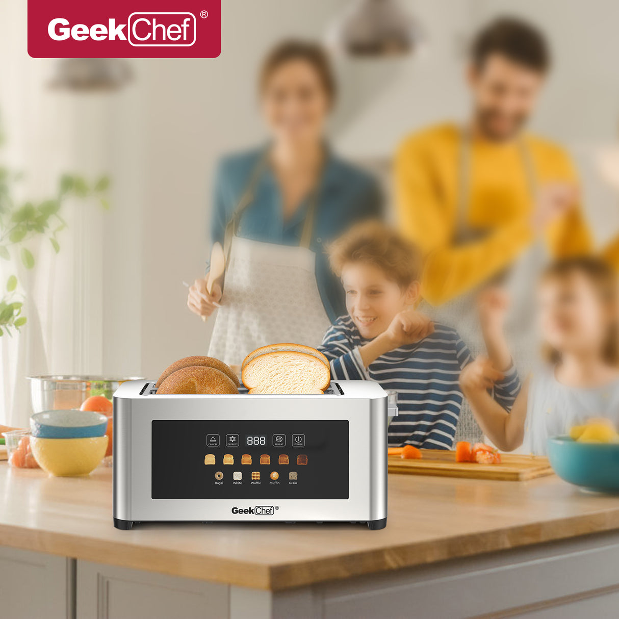 4-Slice Toaster with Extra-Wide Entrance and LED Display