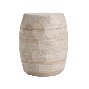 Travertine Lightweight Concrete Side Table For Indoor / Outdoor Use - Beige - Best Buy Furniture