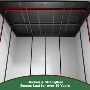 10 Ft. W X 7 Ft. D Plastic Storage Shed With Floor - Black / Gray