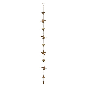 Iron Hummingbird Rain Chain 61.5"H